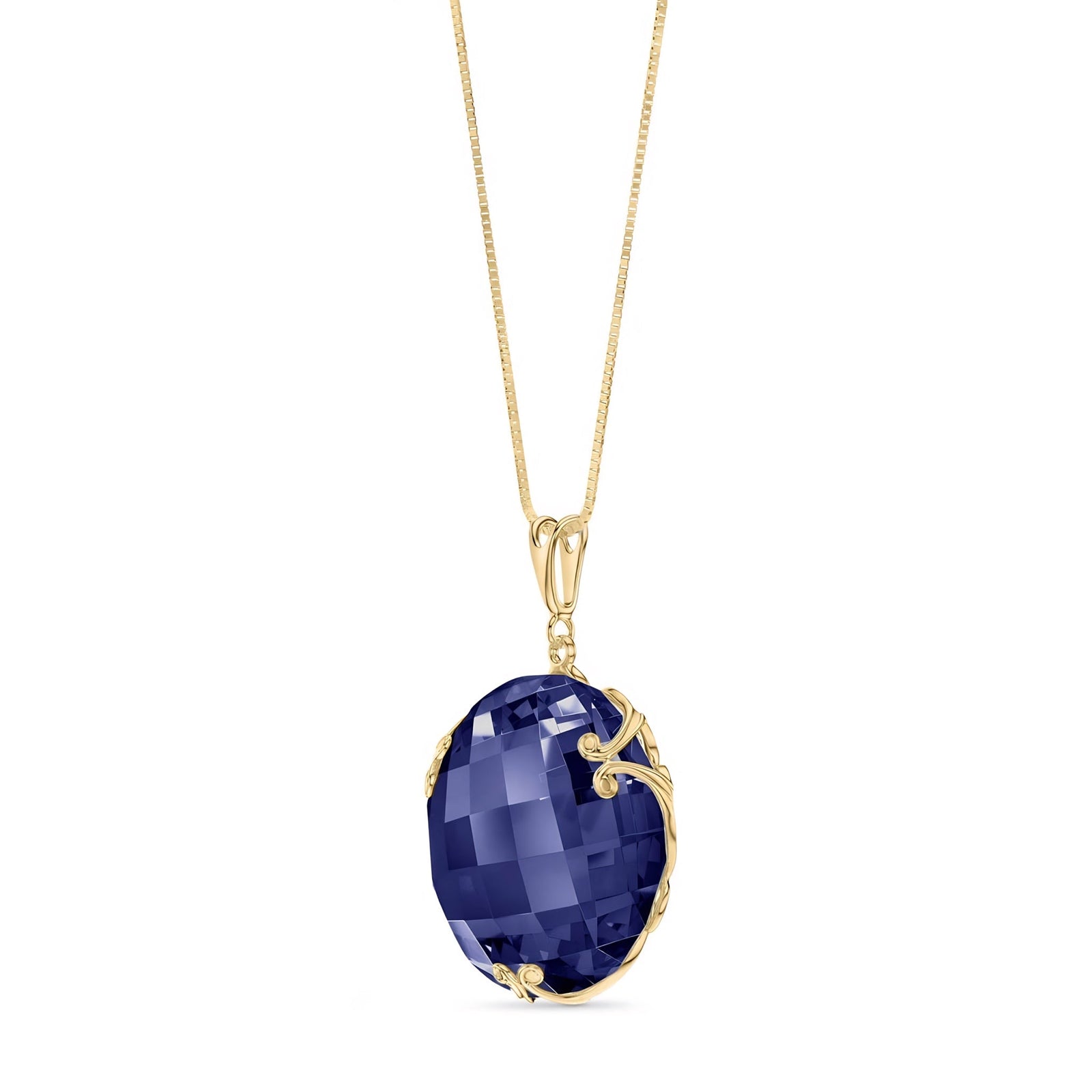 Yellow Gold Grace Pendant Necklace Rose Quartz 10K — Fabrizia