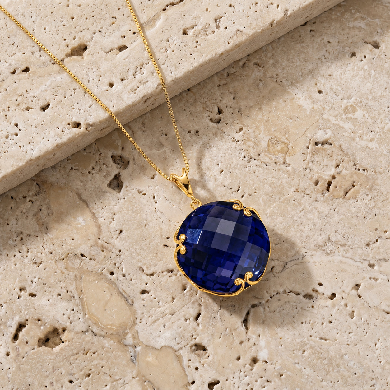Yellow Gold Grace Pendant Necklace Rose Quartz 10K — Fabrizia