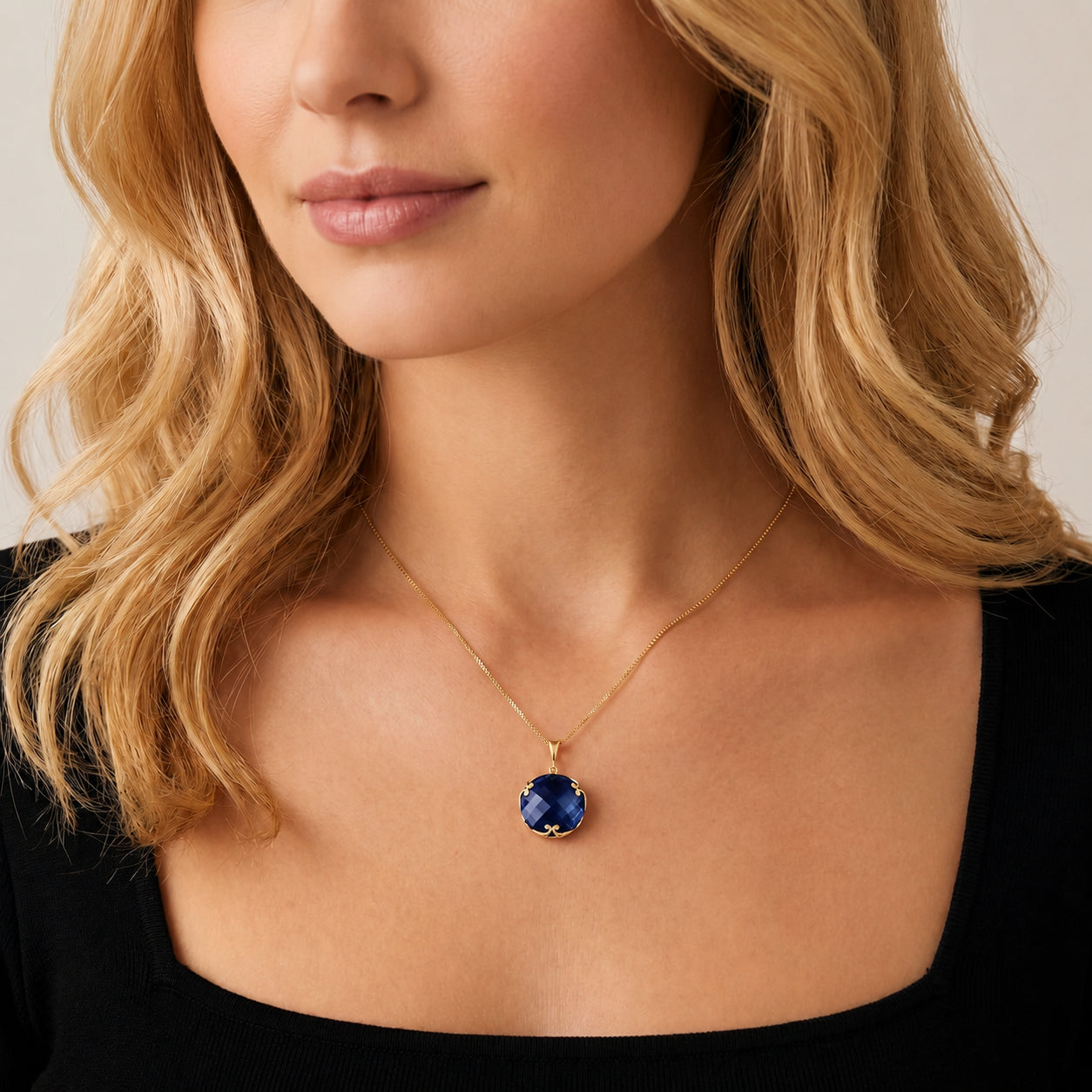 Yellow Gold Grace Pendant Necklace Rose Quartz 10K — Fabrizia