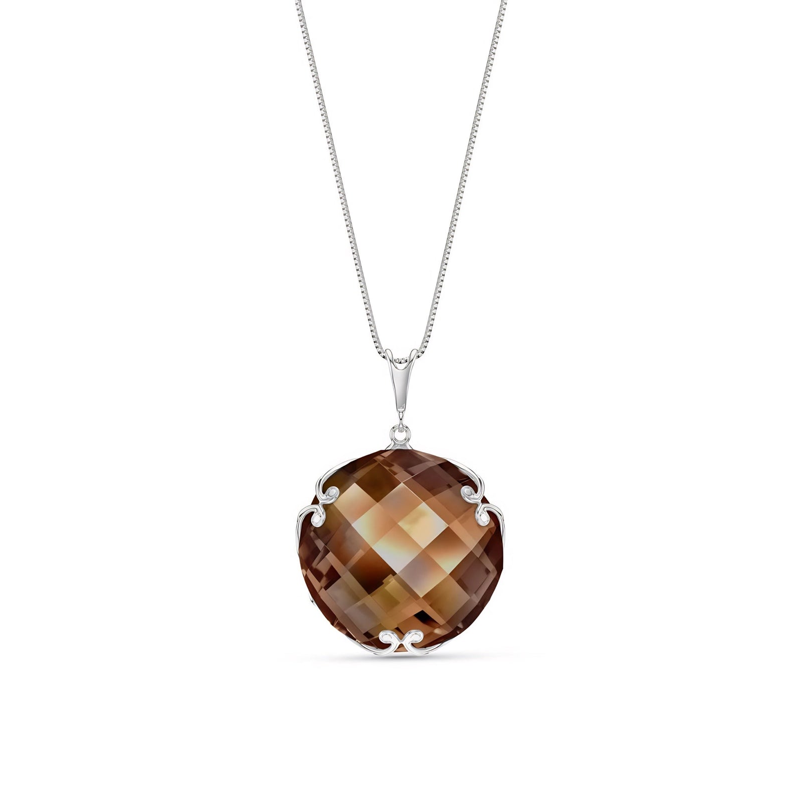 White Gold Grace Pendant Necklace White Topaz 10K — Fabrizia