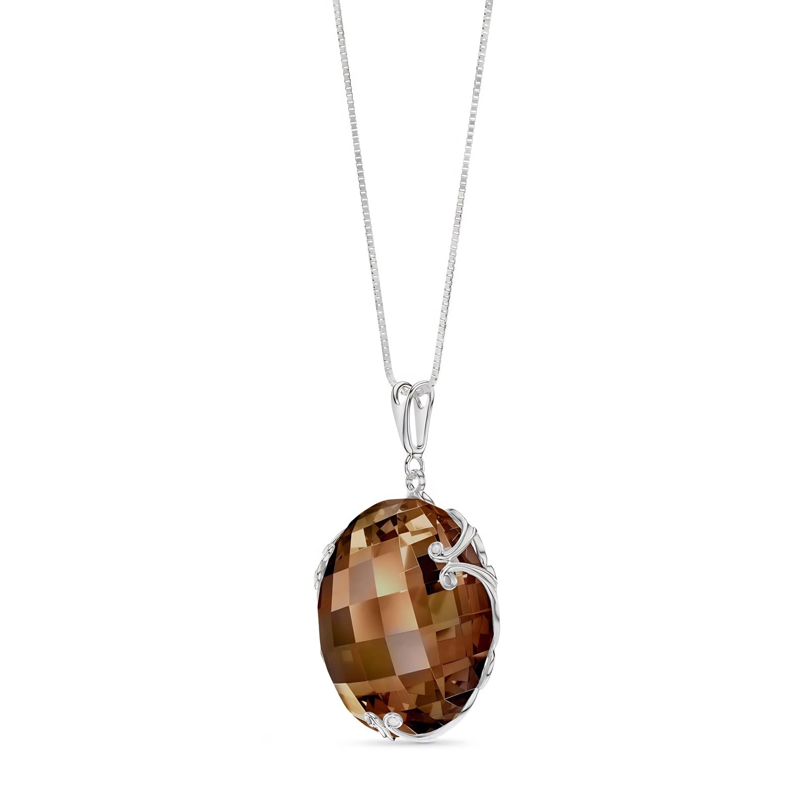 White Gold Grace Pendant Necklace White Topaz 10K — Fabrizia