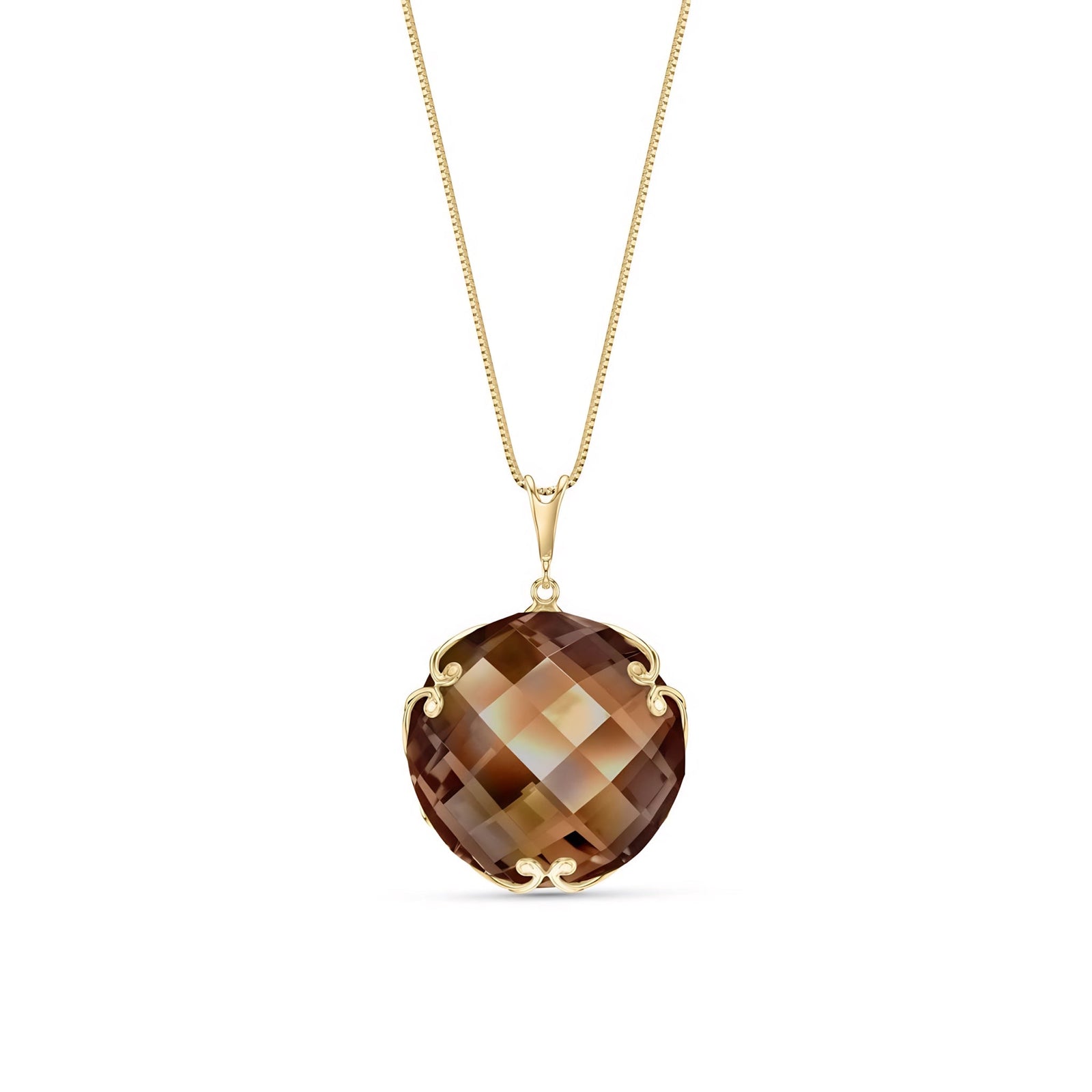Yellow Gold Grace Pendant Necklace White Topaz 10K — Fabrizia