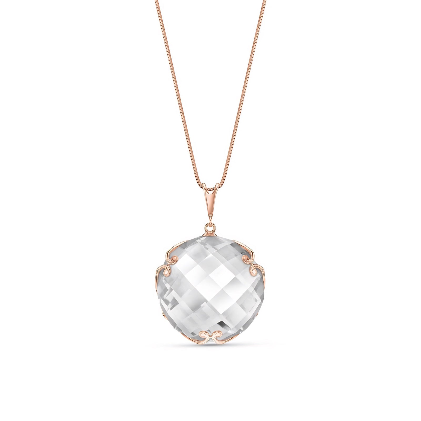 Rose Gold Grace Pendant Necklace Green Sapphire 10K — Fabrizia