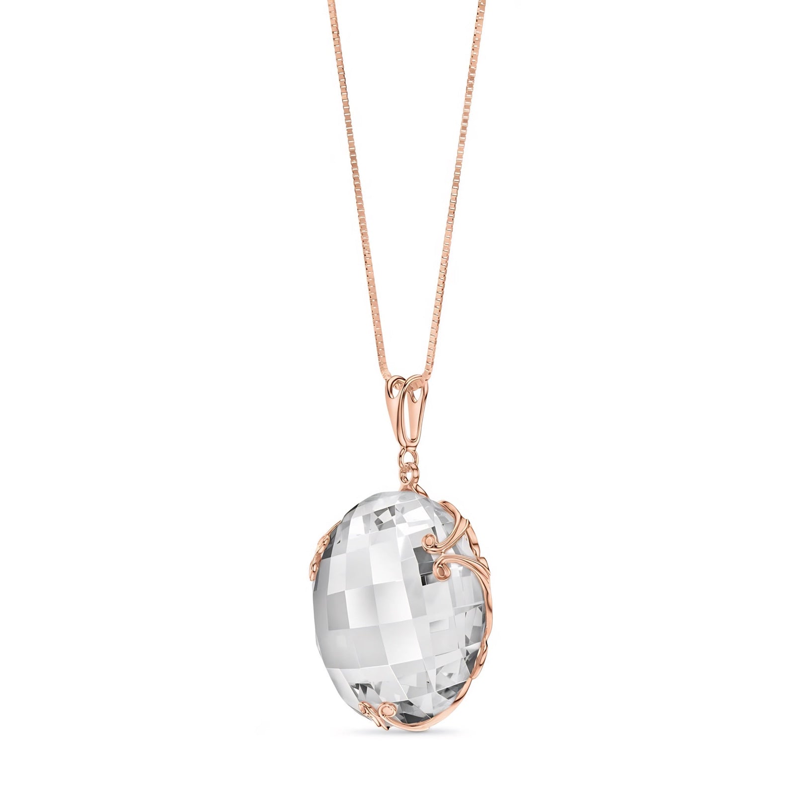 Rose Gold Grace Pendant Necklace Green Sapphire 10K — Fabrizia
