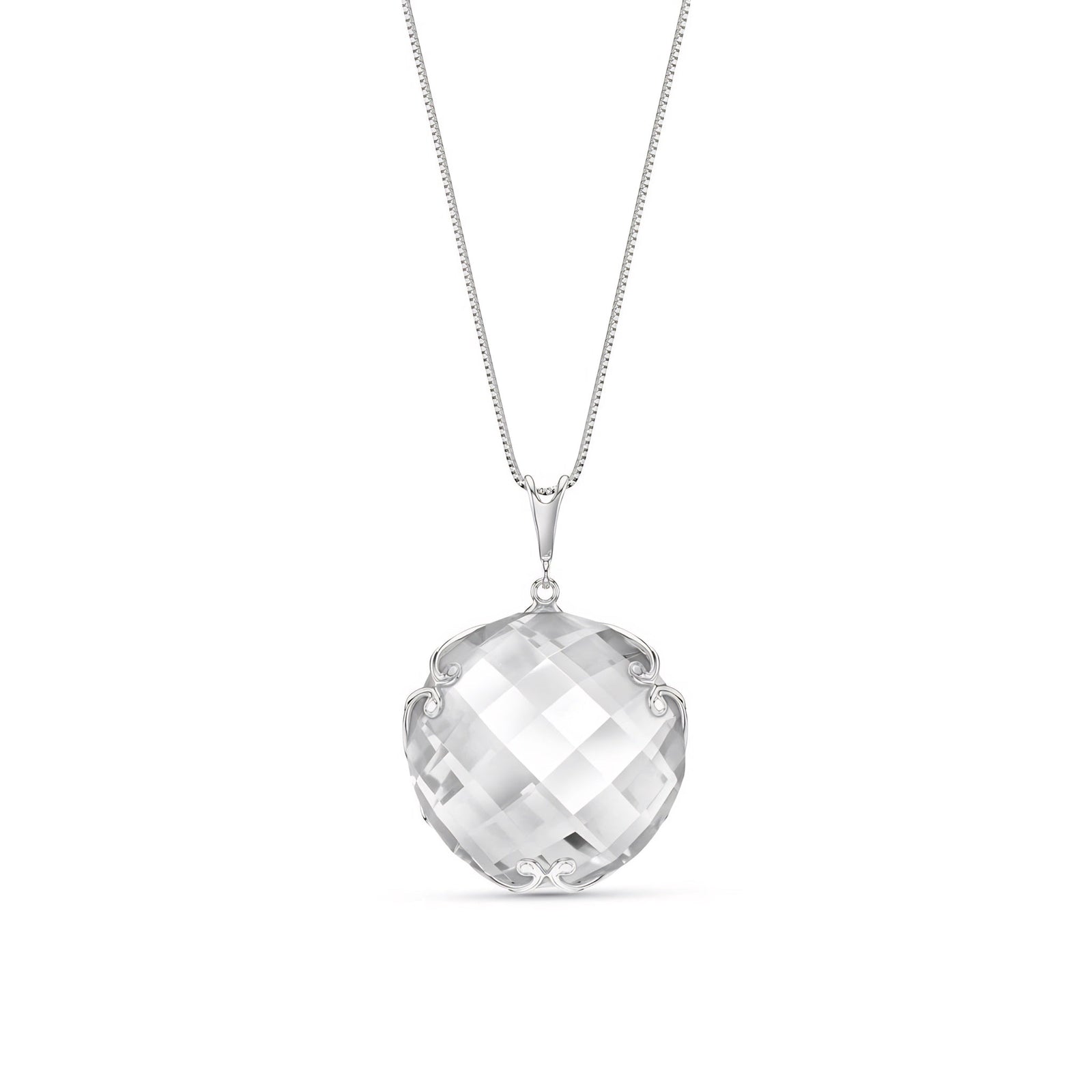 White Gold Grace Pendant Necklace Green Sapphire 10K — Fabrizia
