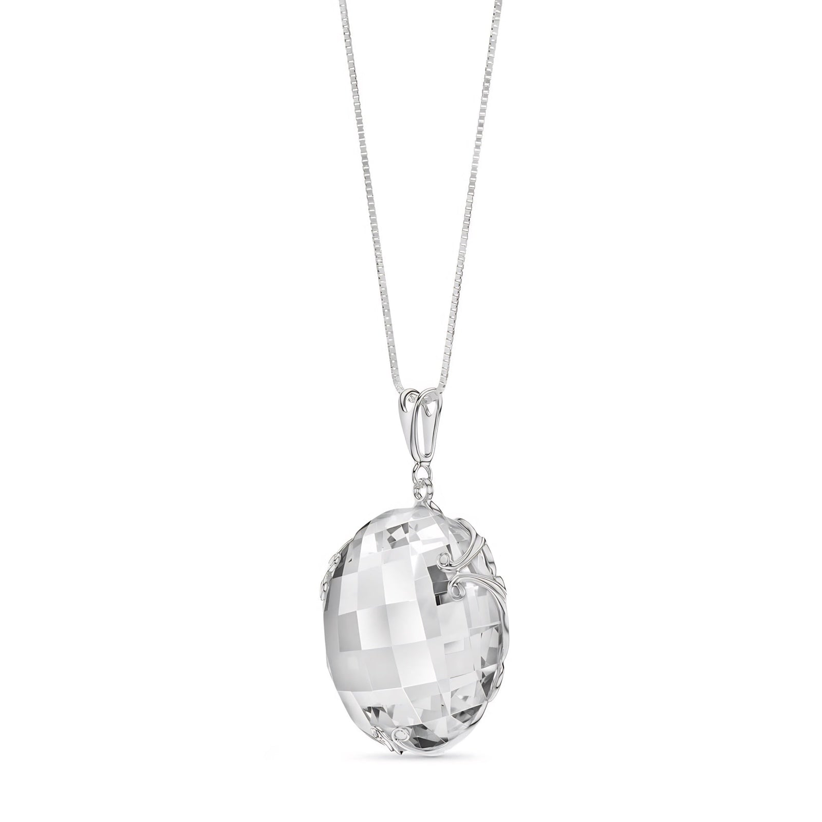 White Gold Grace Pendant Necklace Green Sapphire 10K — Fabrizia