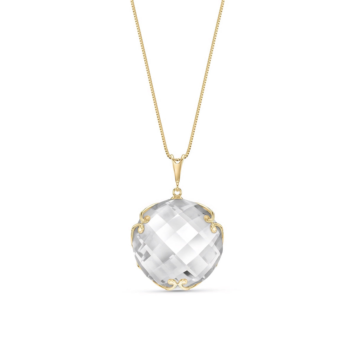 Yellow Gold Grace Pendant Necklace Green Sapphire 10K — Fabrizia