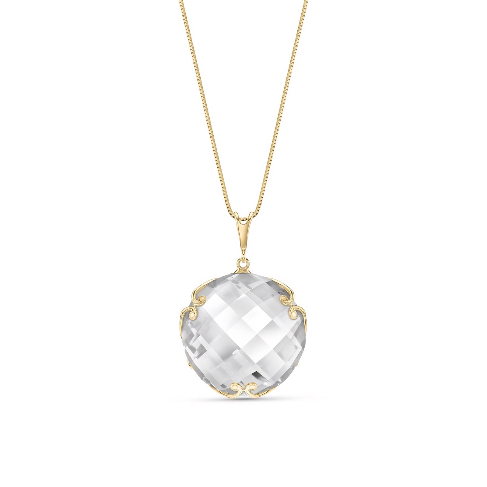 Yellow Gold Grace Pendant Necklace Green Sapphire 10K — Fabrizia