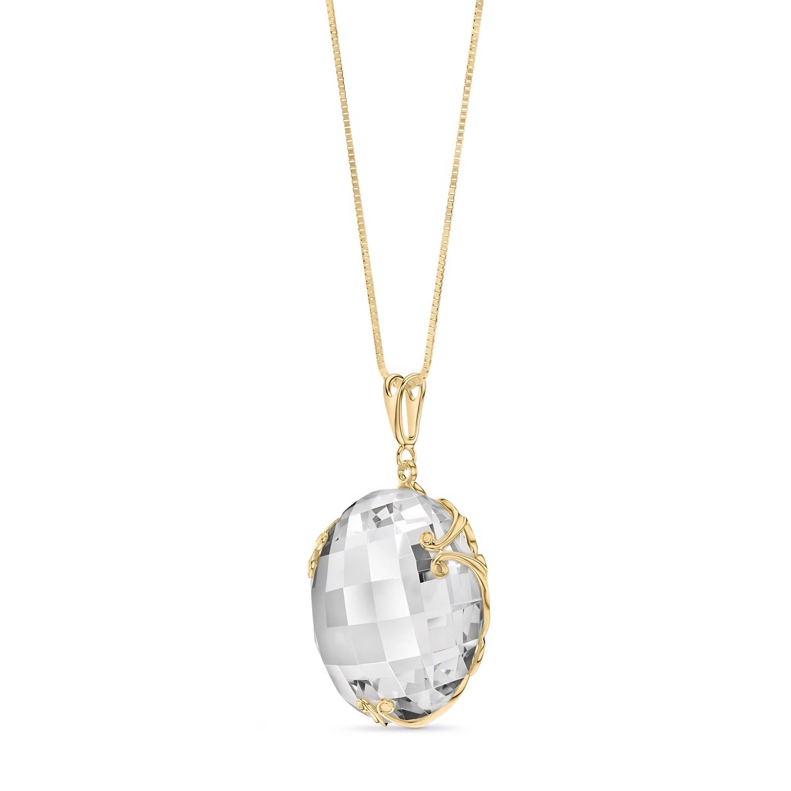 Yellow Gold Grace Pendant Necklace Green Sapphire 10K — Fabrizia