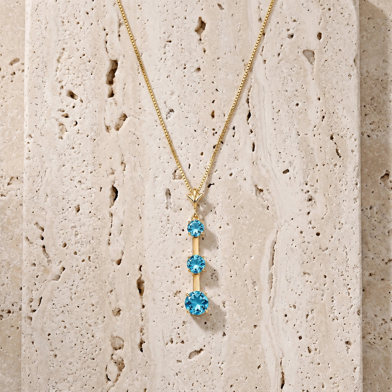 Yellow Gold Blue Topaz — Quintina