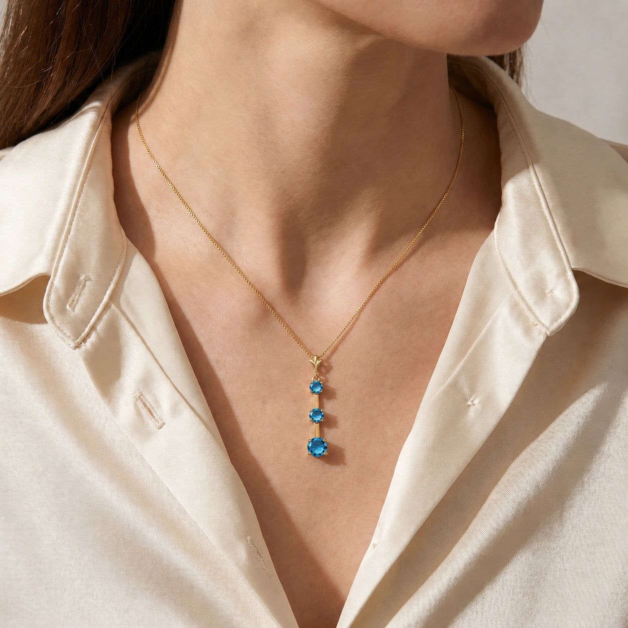 Yellow Gold Blue Topaz — Quintina