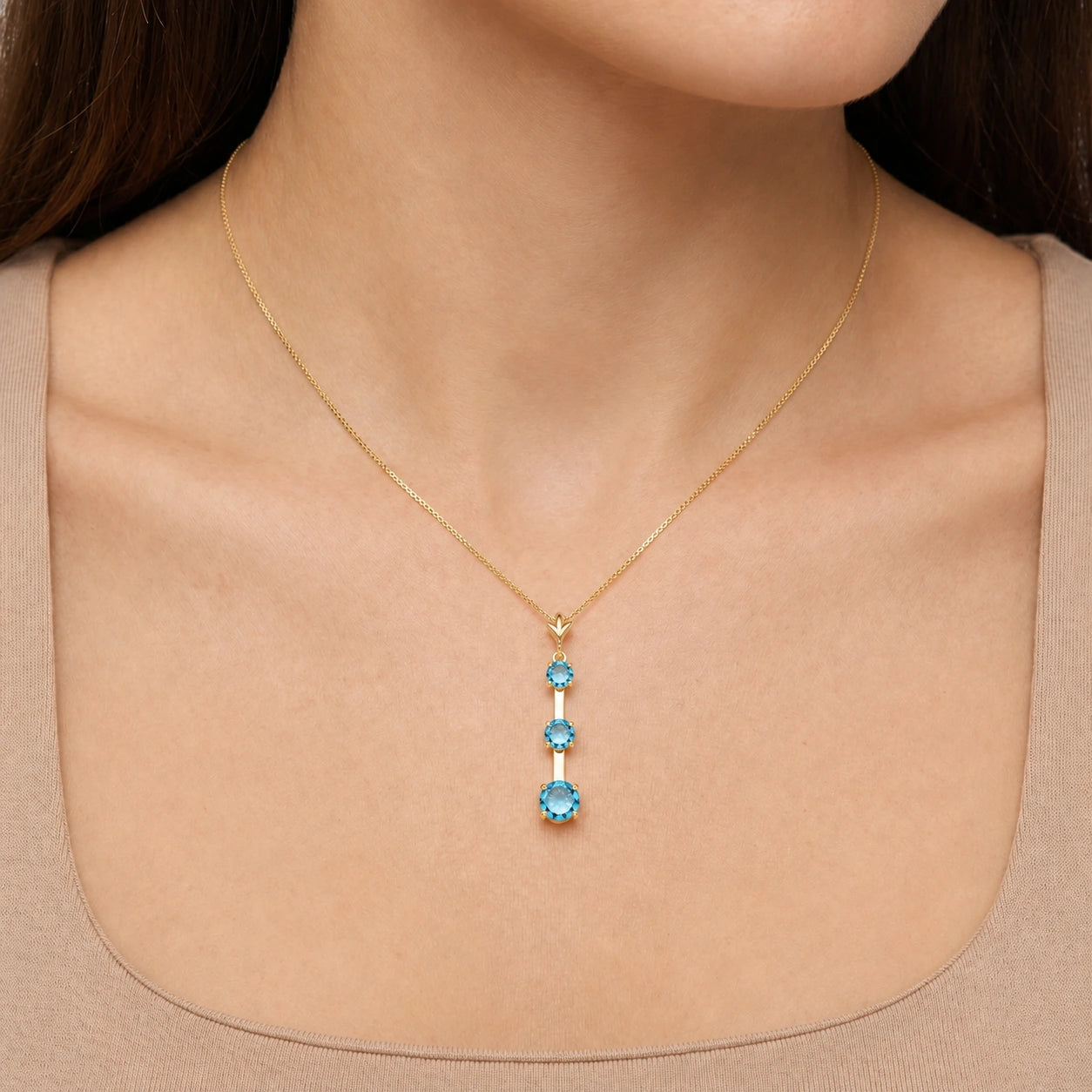 Yellow Gold Blue Topaz — Quintina