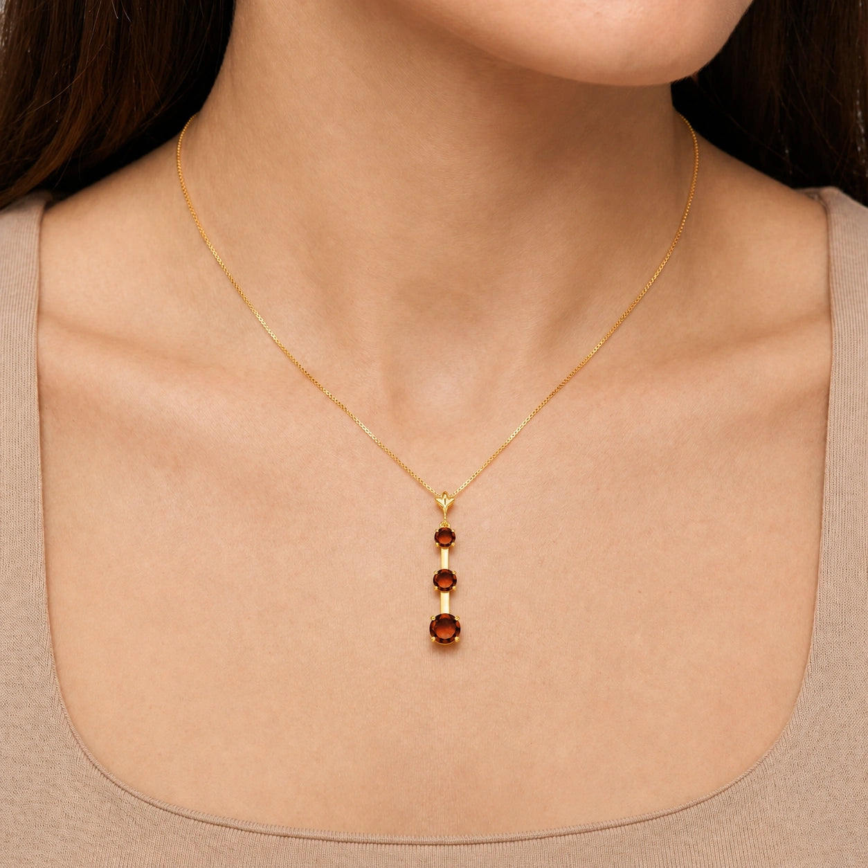 Yellow Gold Garnet — Quintina