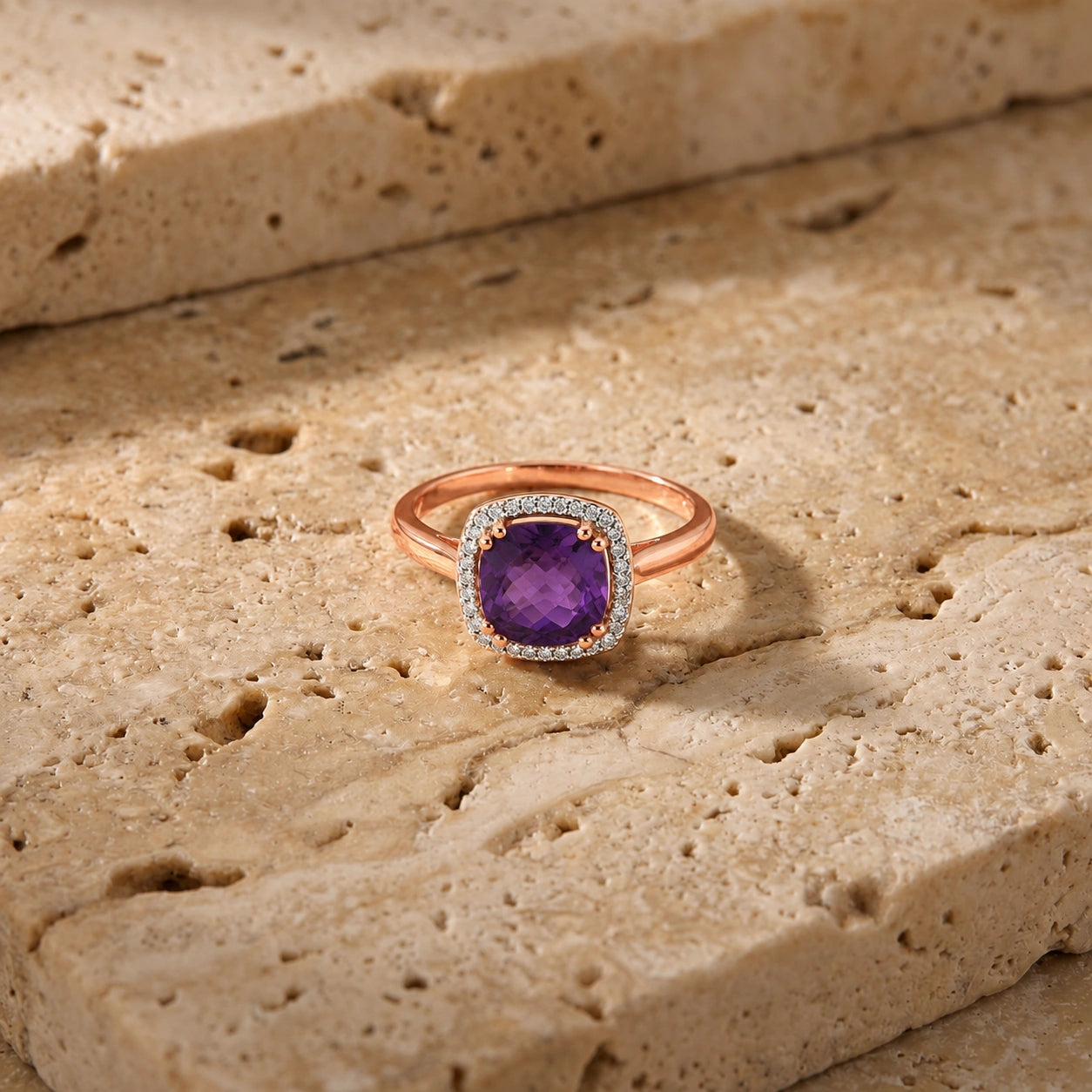 Rose Gold Amethyst & Diamond — Regina