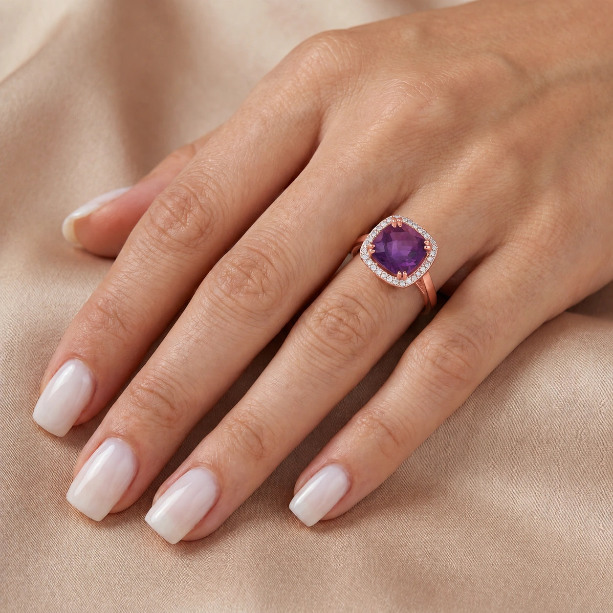 Rose Gold Amethyst & Diamond — Regina