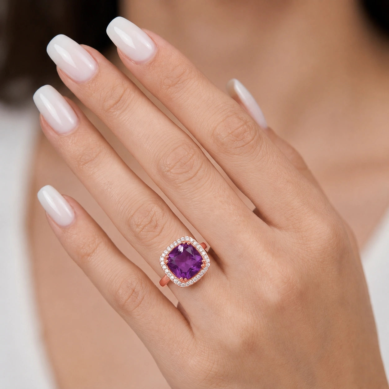 Rose Gold Amethyst & Diamond — Regina