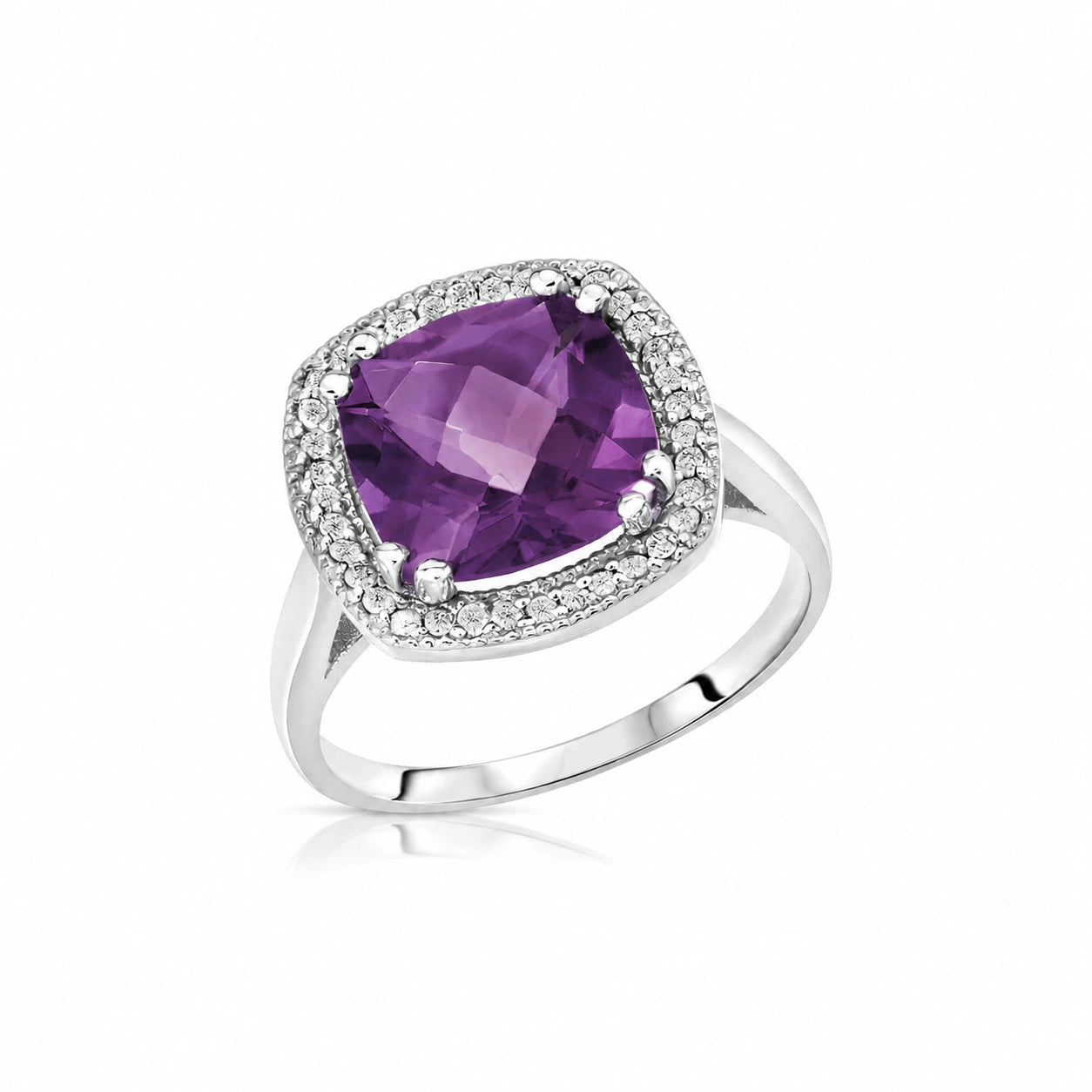 White Gold Amethyst & Diamond — Regina