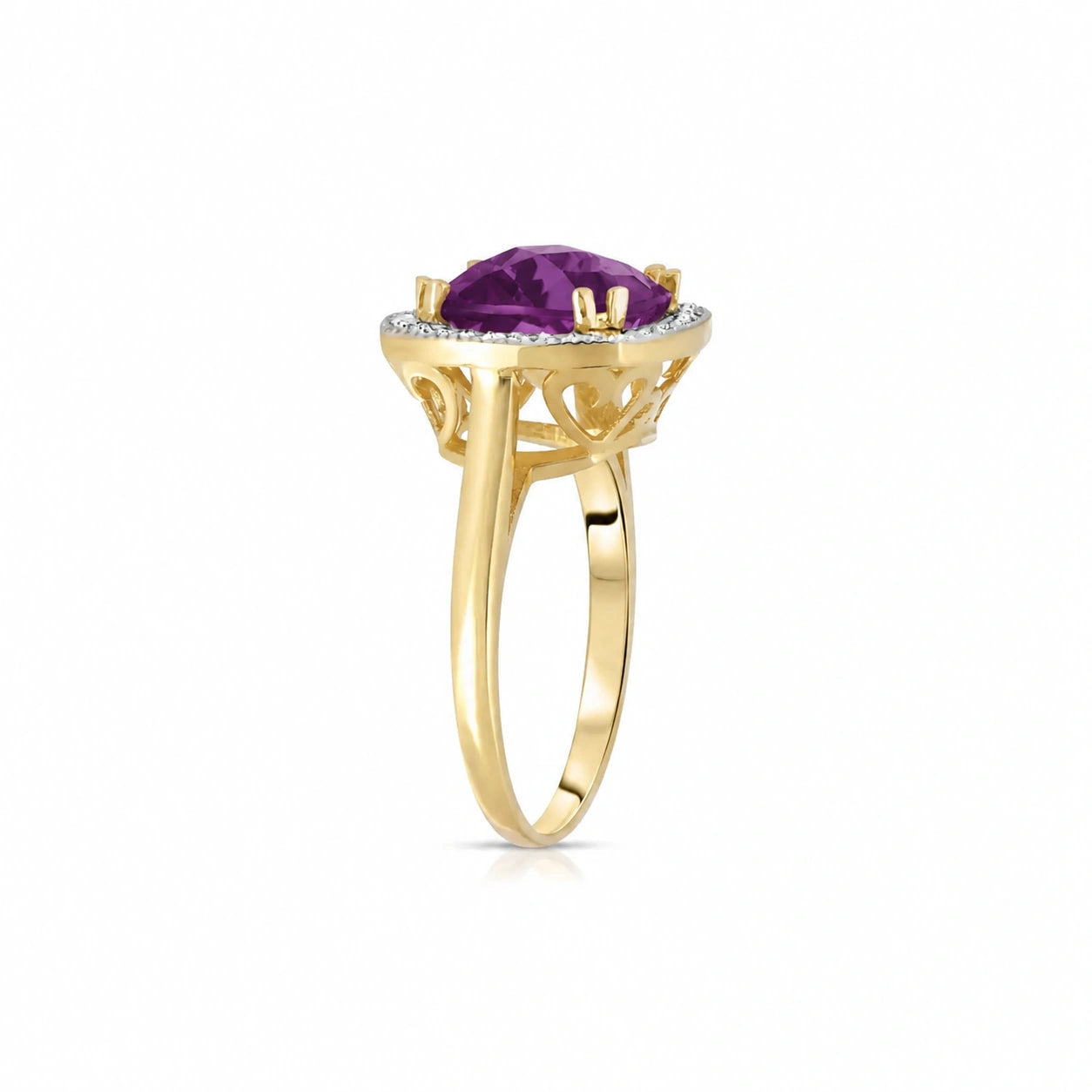 Yellow Gold Amethyst & Diamond — Regina