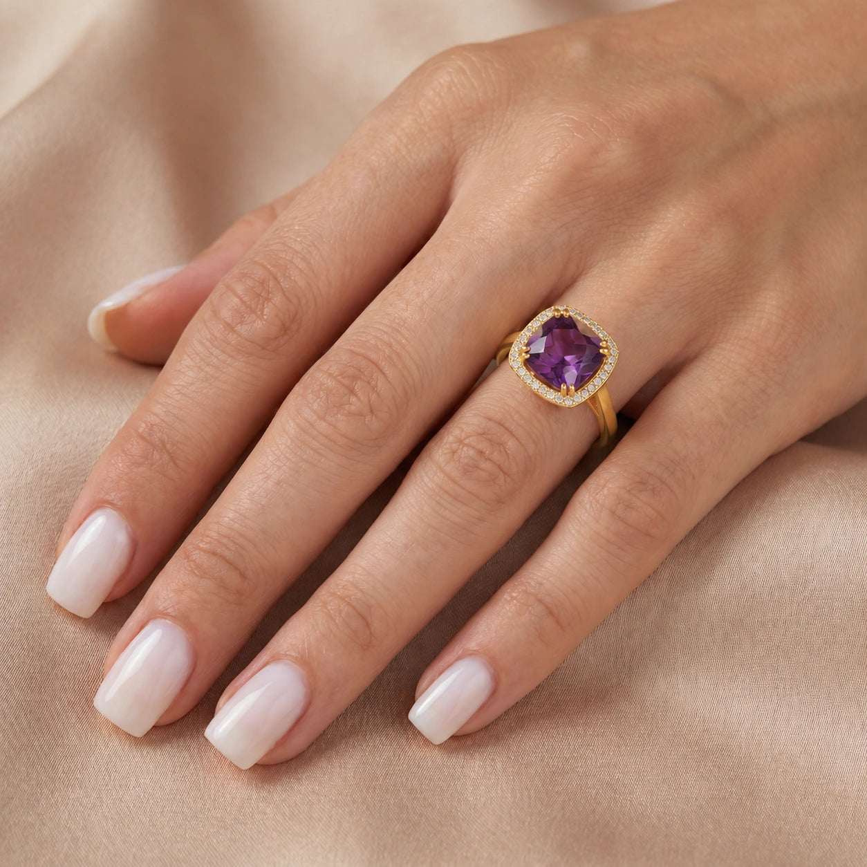 Yellow Gold Amethyst & Diamond — Regina