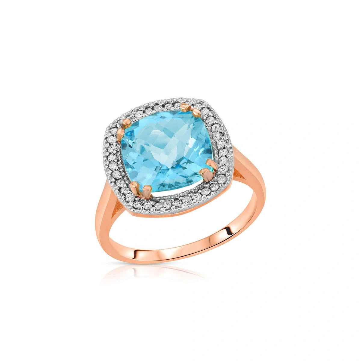 Rose Gold Blue Topaz & Diamond — Regina