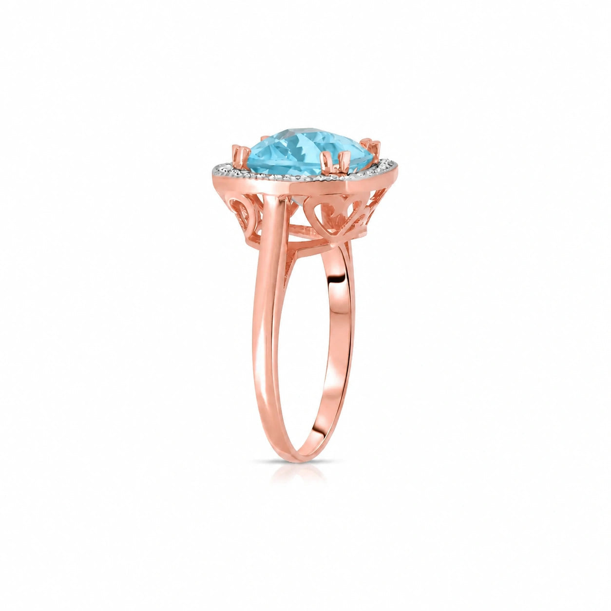 Rose Gold Blue Topaz & Diamond — Regina