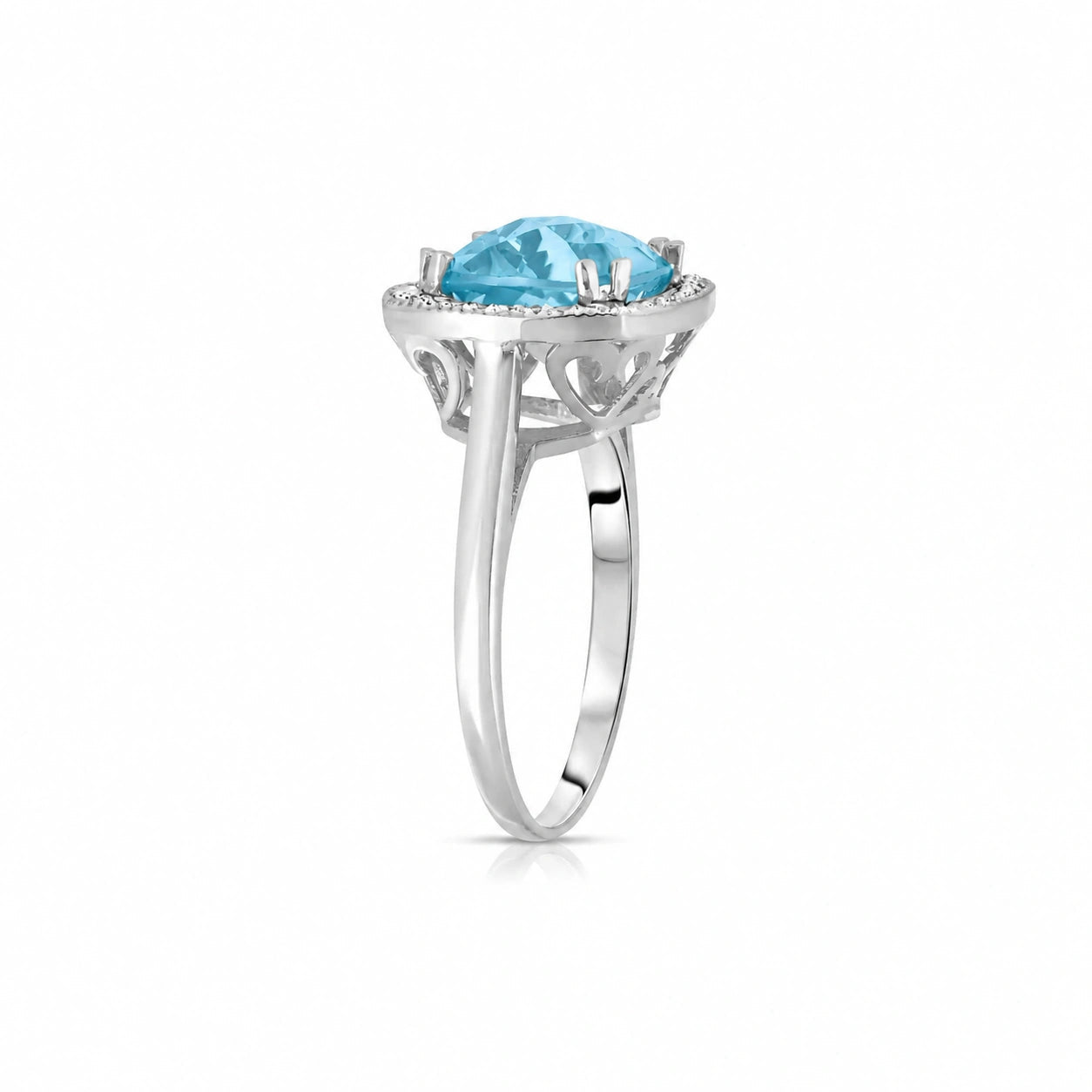 White Gold Blue Topaz & Diamond — Regina