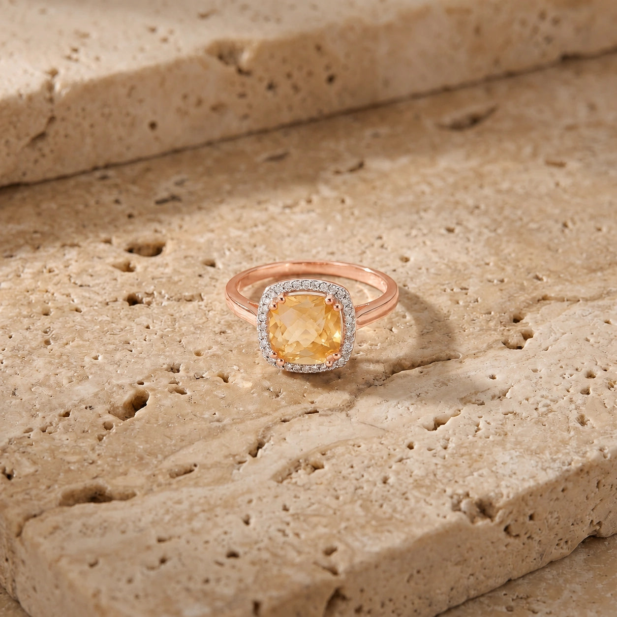Rose Gold Citrine & Diamond — Regina