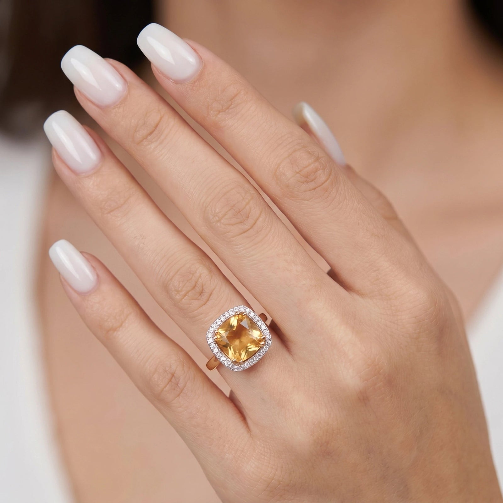 Yellow Gold Citrine & Diamond — Regina