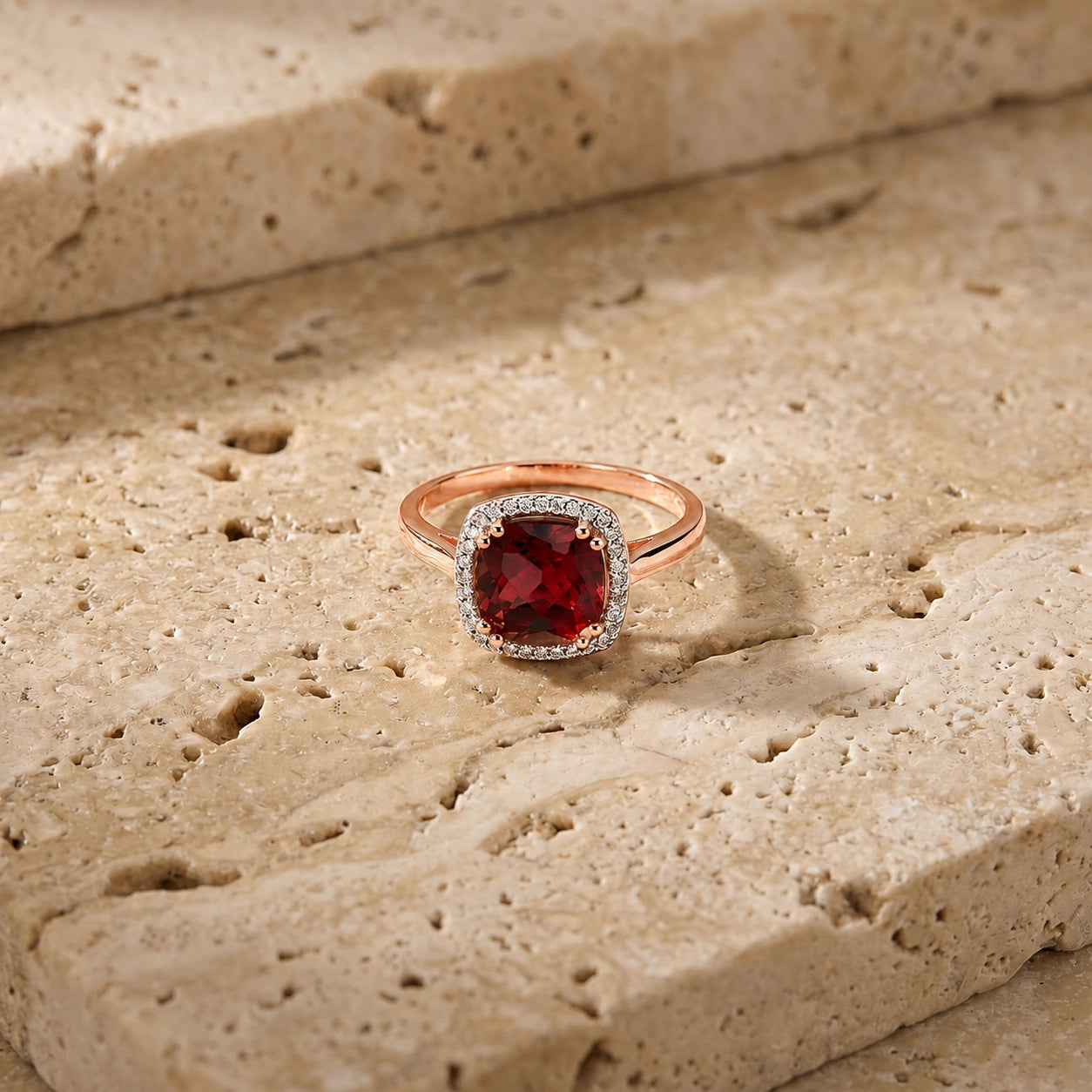 Rose Gold Garnet & Diamond — Regina