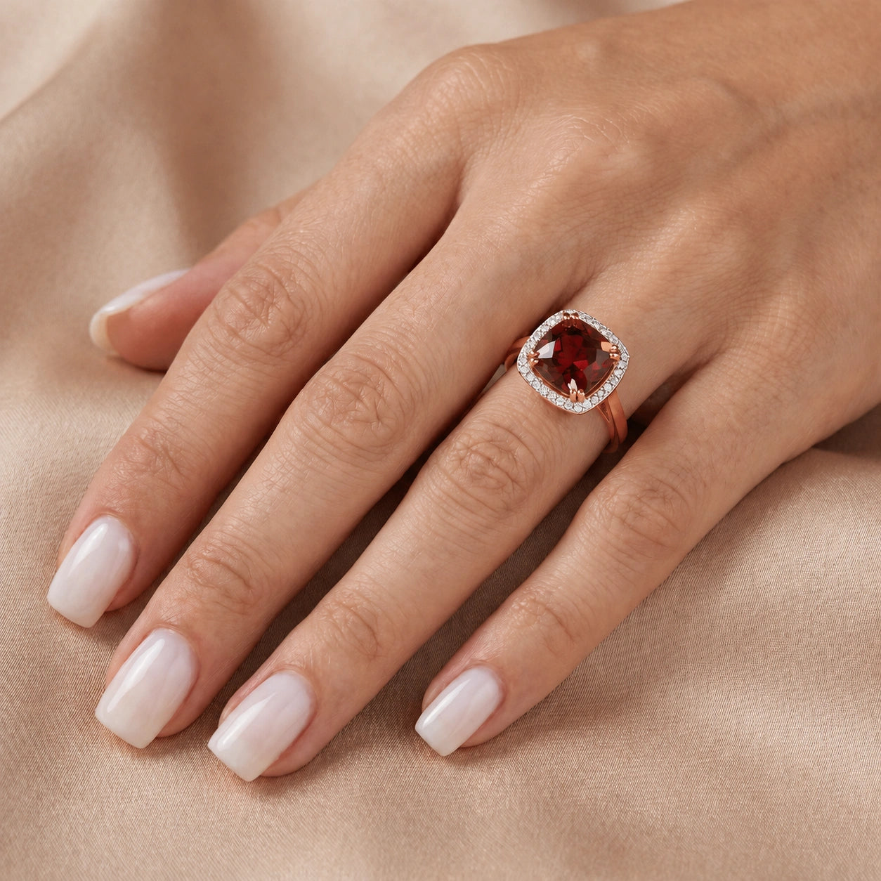 Rose Gold Garnet & Diamond — Regina