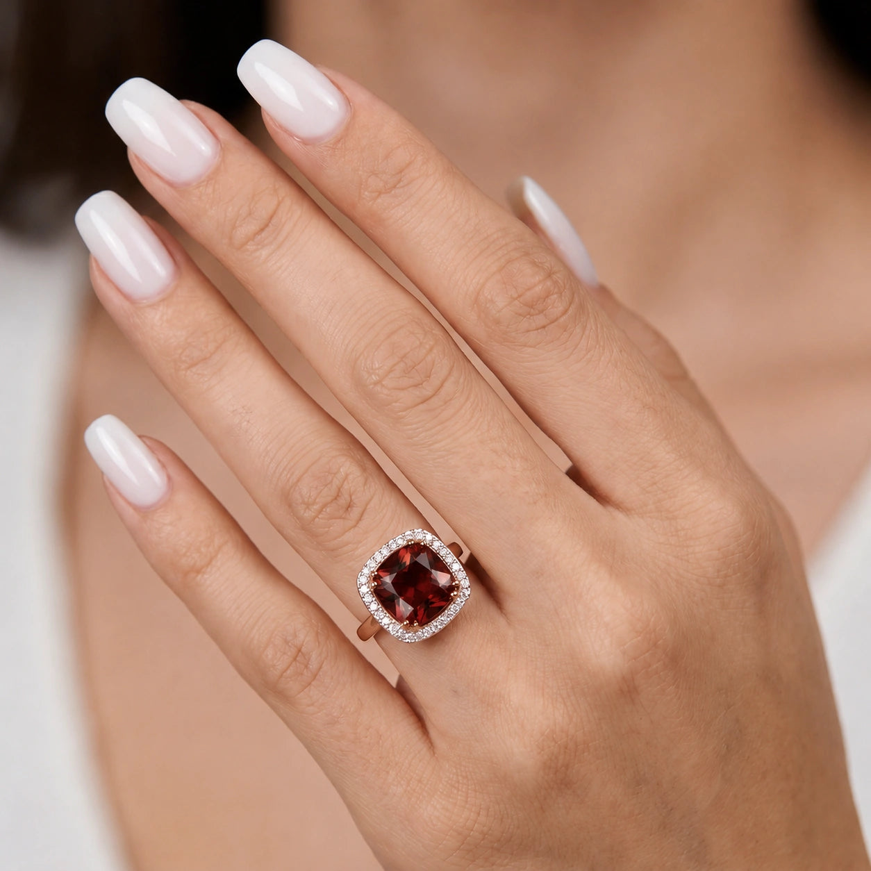 Rose Gold Garnet & Diamond — Regina