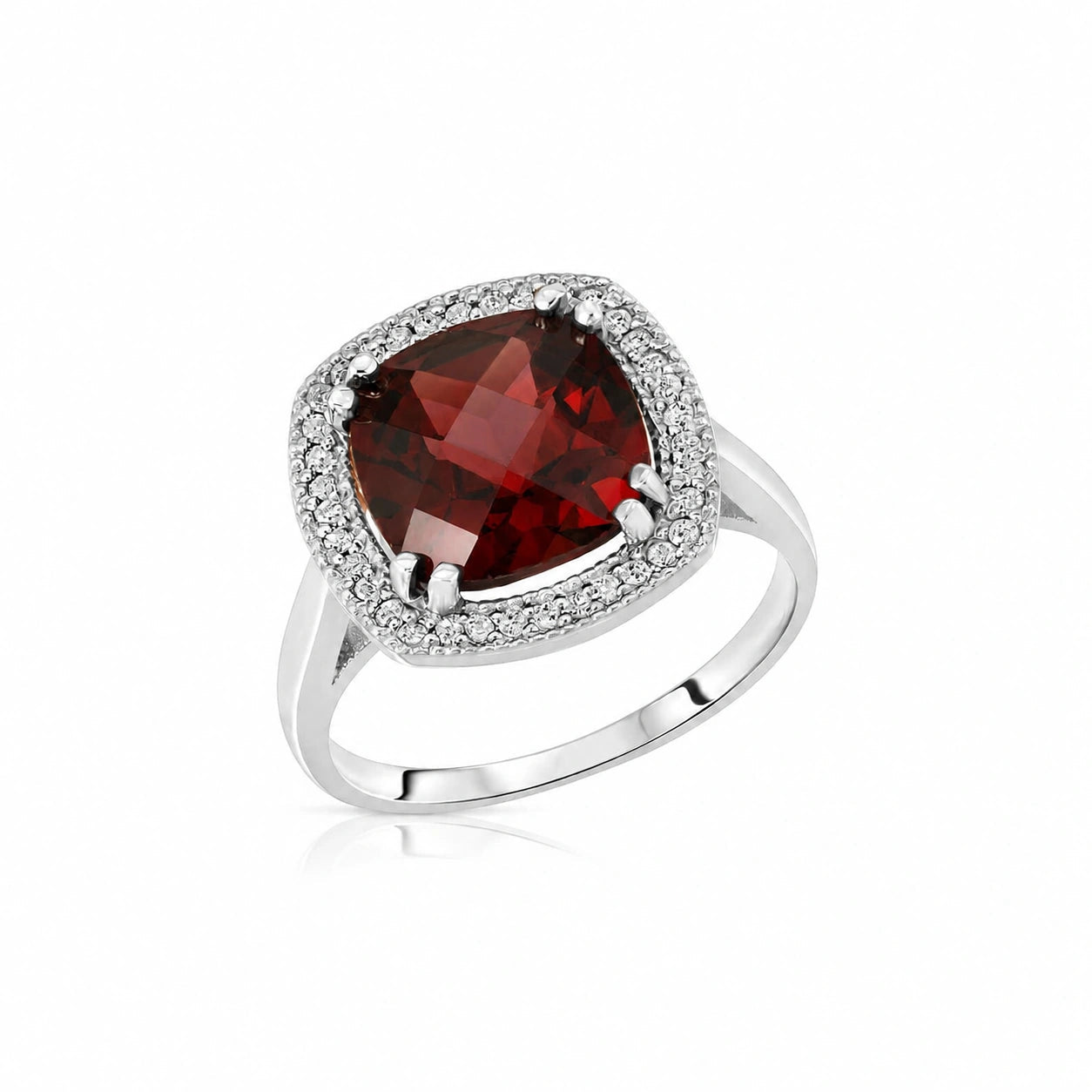 White Gold Garnet & Diamond — Regina
