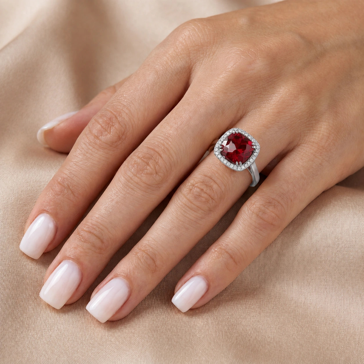 White Gold Ruby & Diamond — Regina