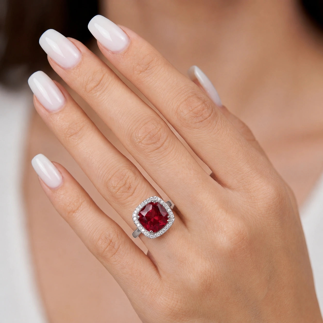 White Gold Ruby & Diamond — Regina
