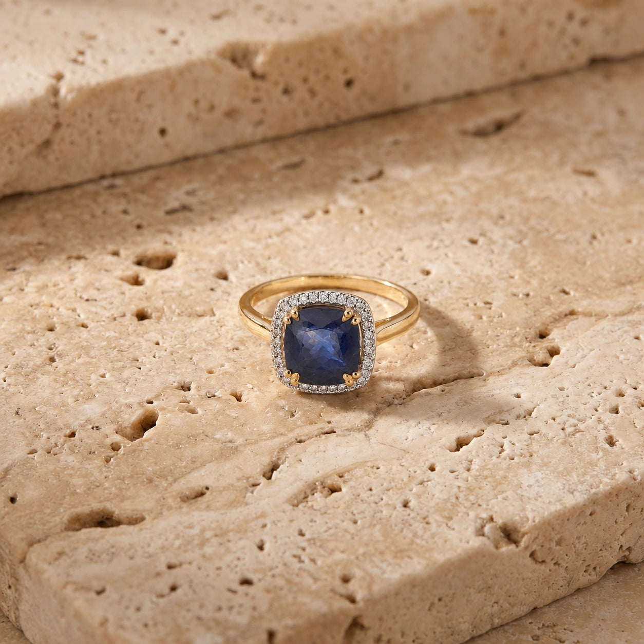 Yellow Gold Sapphire & Diamond — Regina