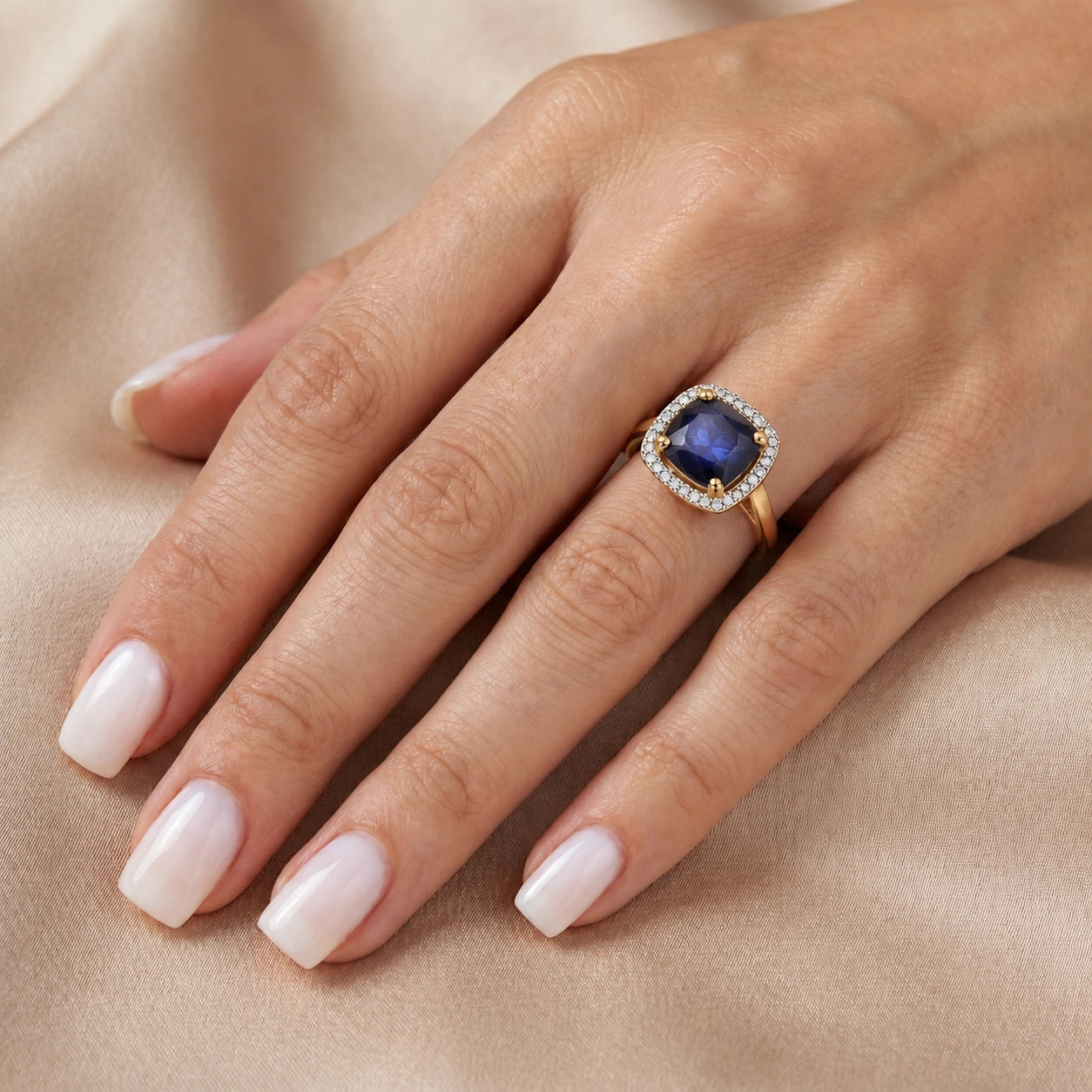 Yellow Gold Sapphire & Diamond — Regina