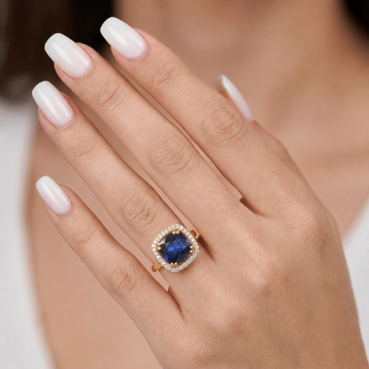 Yellow Gold Sapphire & Diamond — Regina