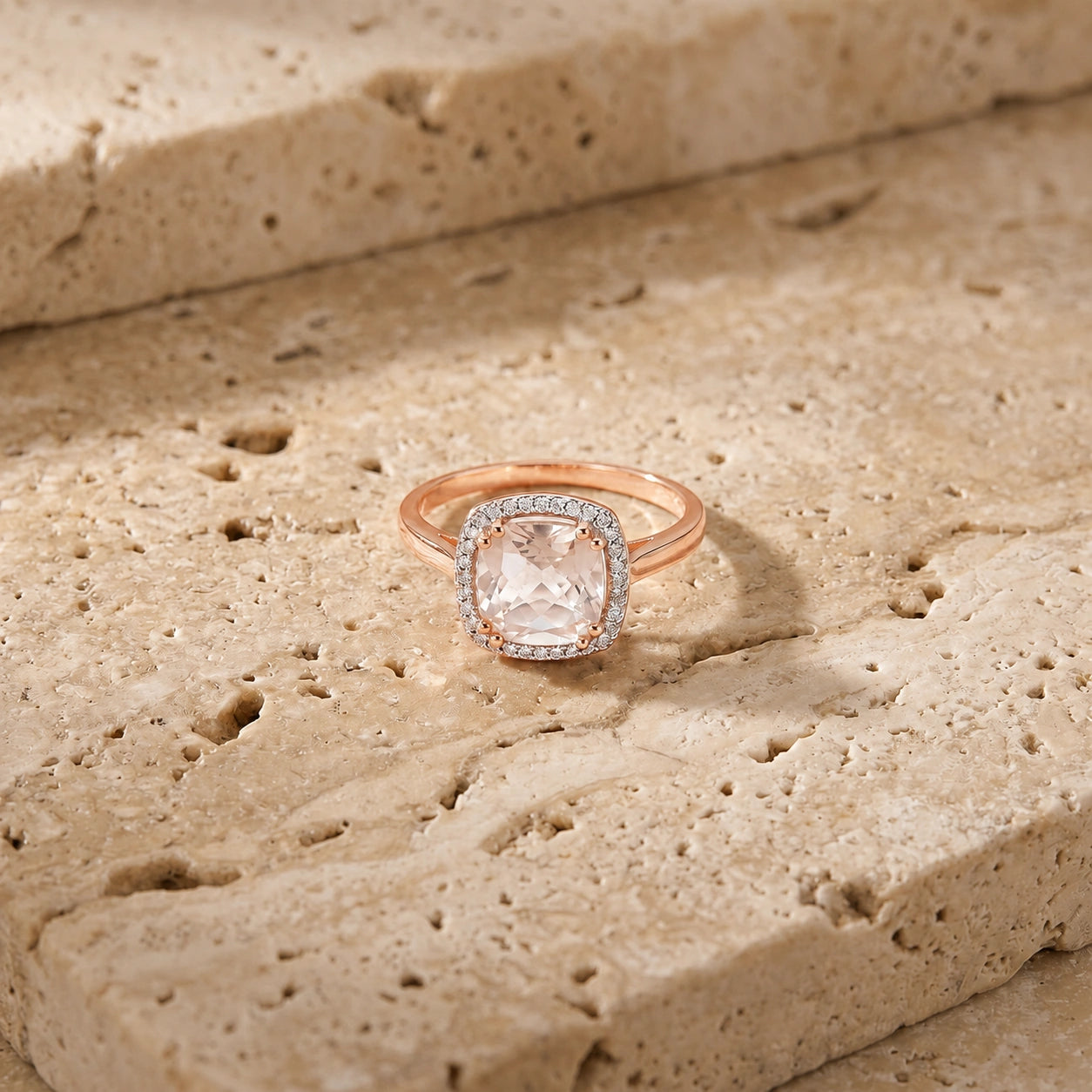 Rose Gold White Topaz & Diamond — Regina