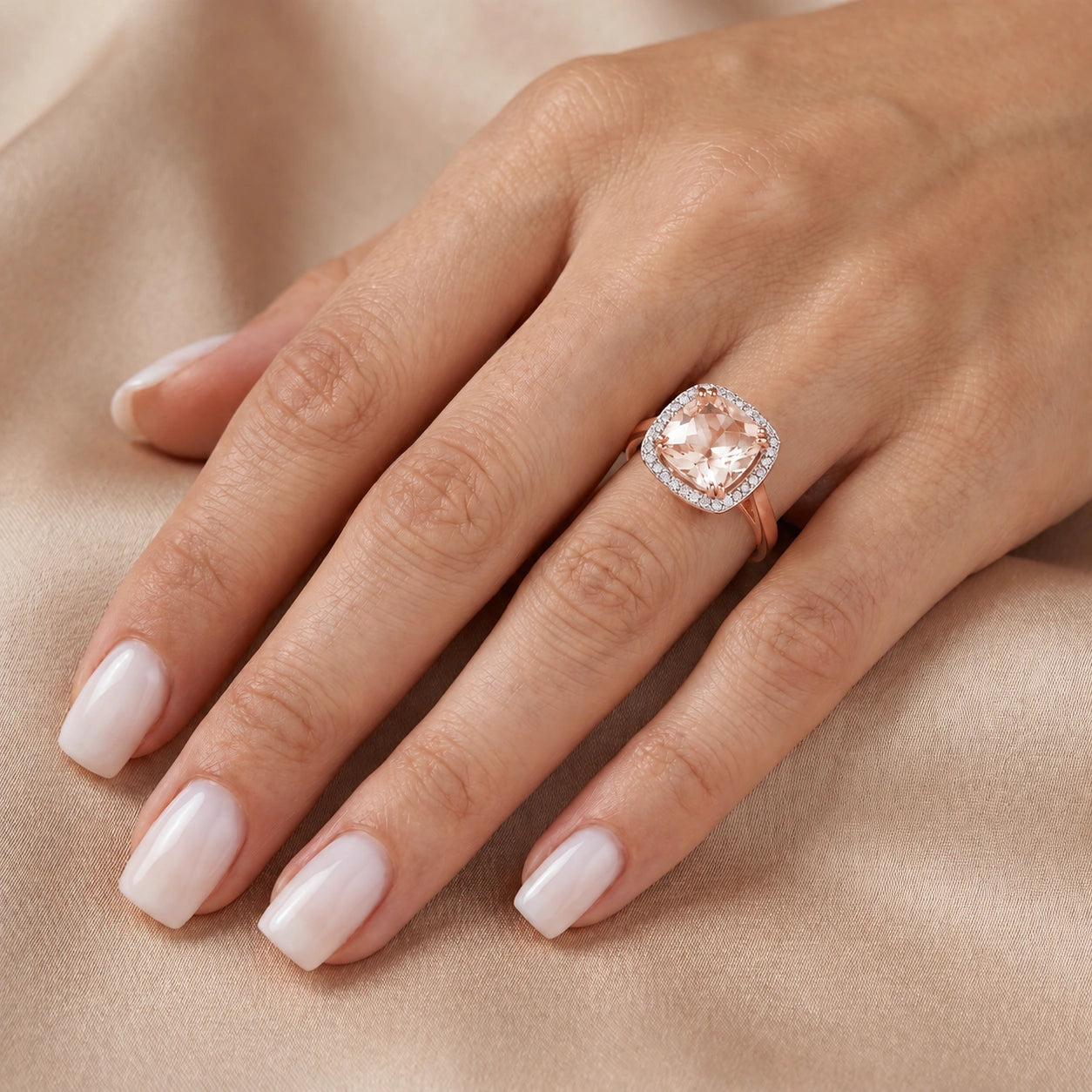 Rose Gold White Topaz & Diamond — Regina