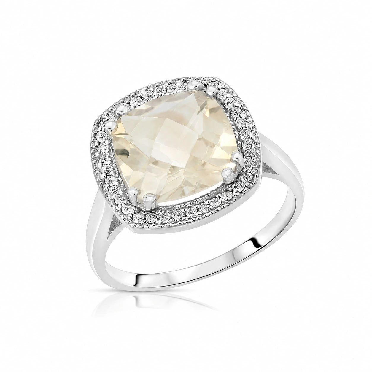 White Gold White Topaz & Diamond — Regina