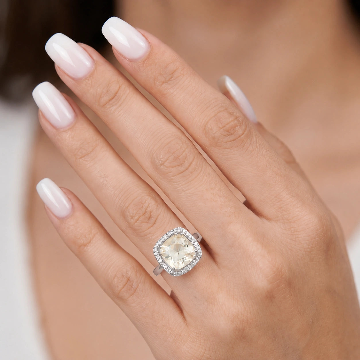 White Gold White Topaz & Diamond — Regina