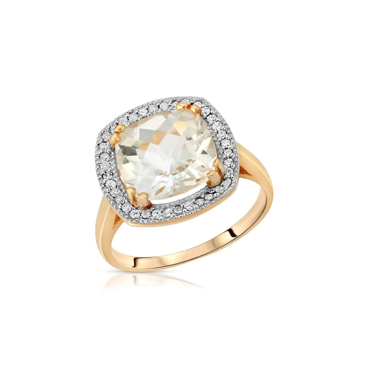 Yellow Gold White Topaz & Diamond — Regina