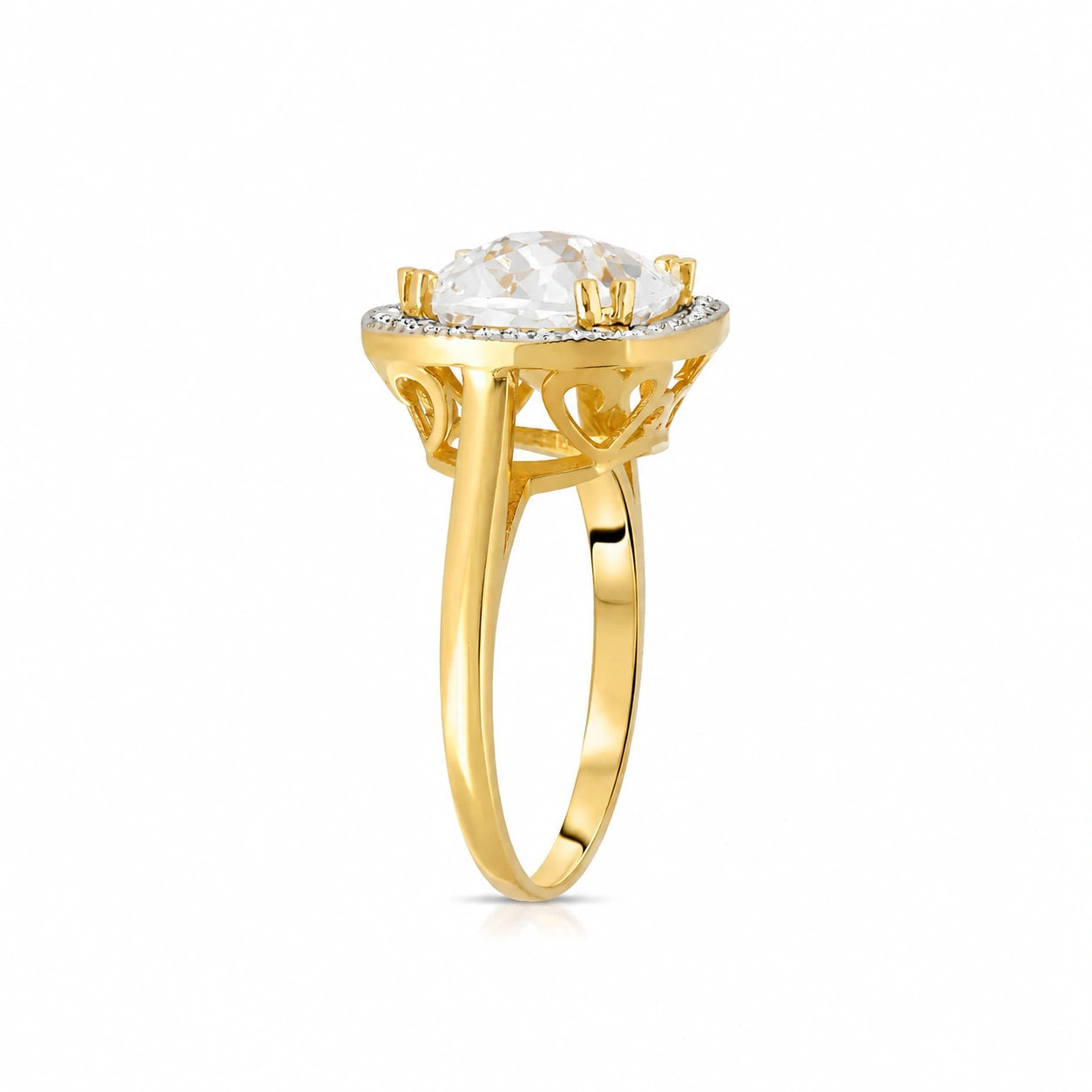 Yellow Gold White Topaz & Diamond — Regina