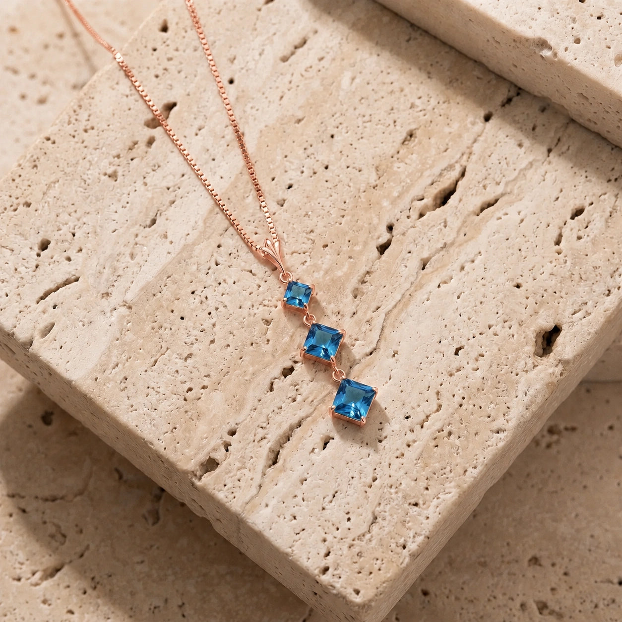 Rose Gold Blue Topaz — Riccarda