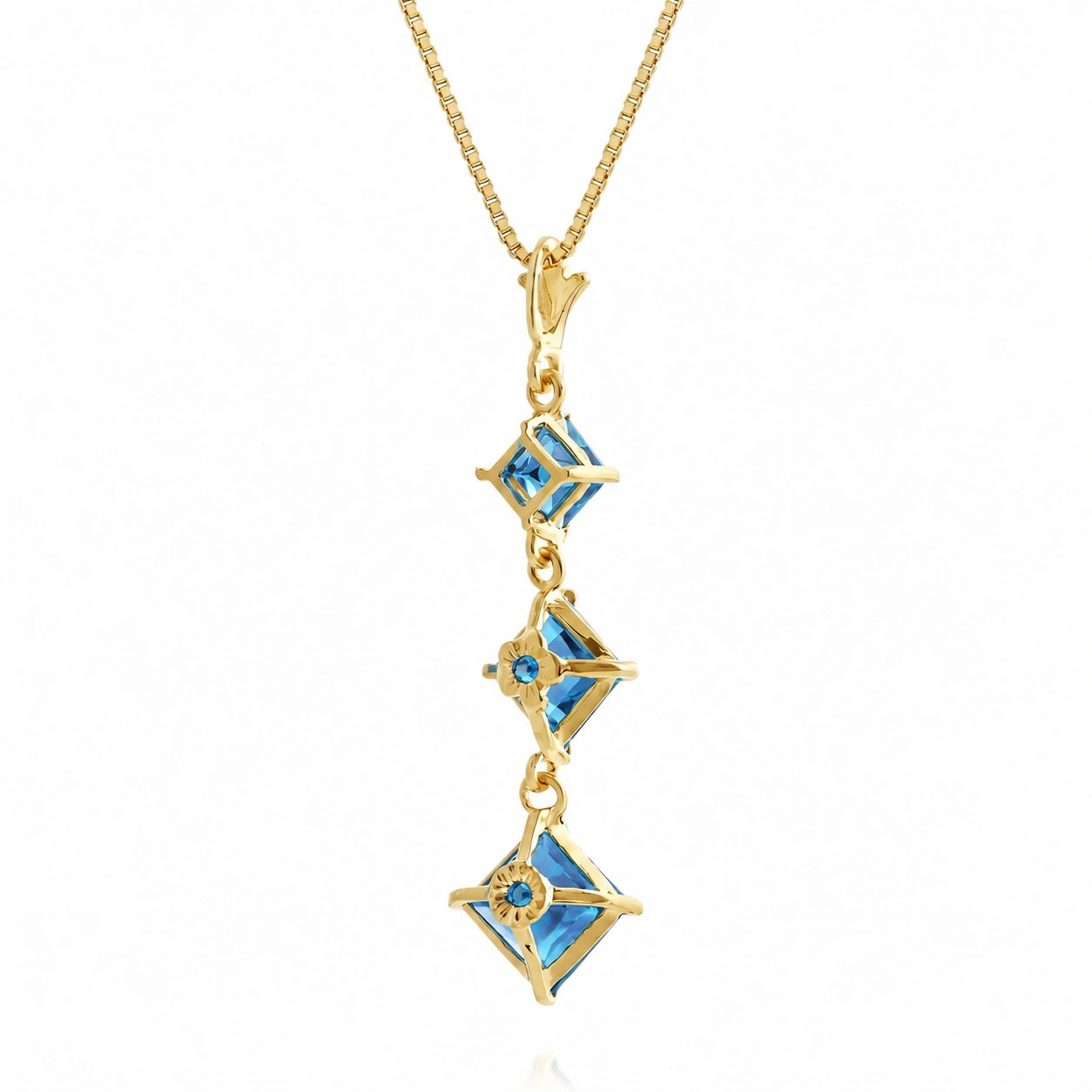 Yellow Gold Blue Topaz — Riccarda