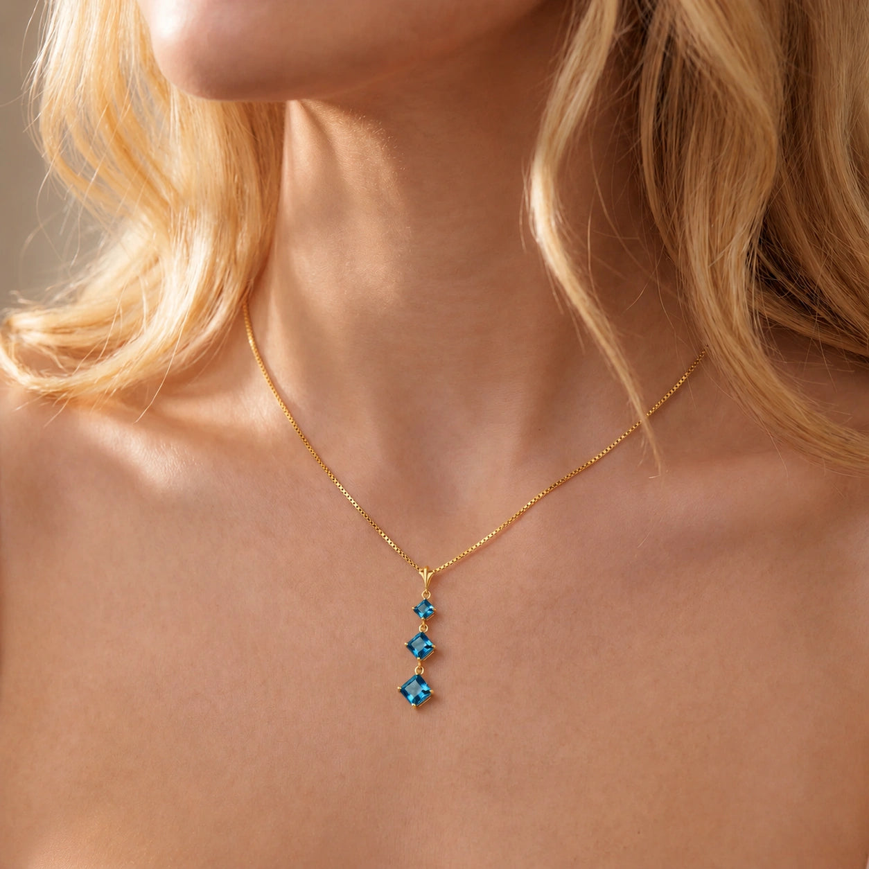 Yellow Gold Blue Topaz — Riccarda