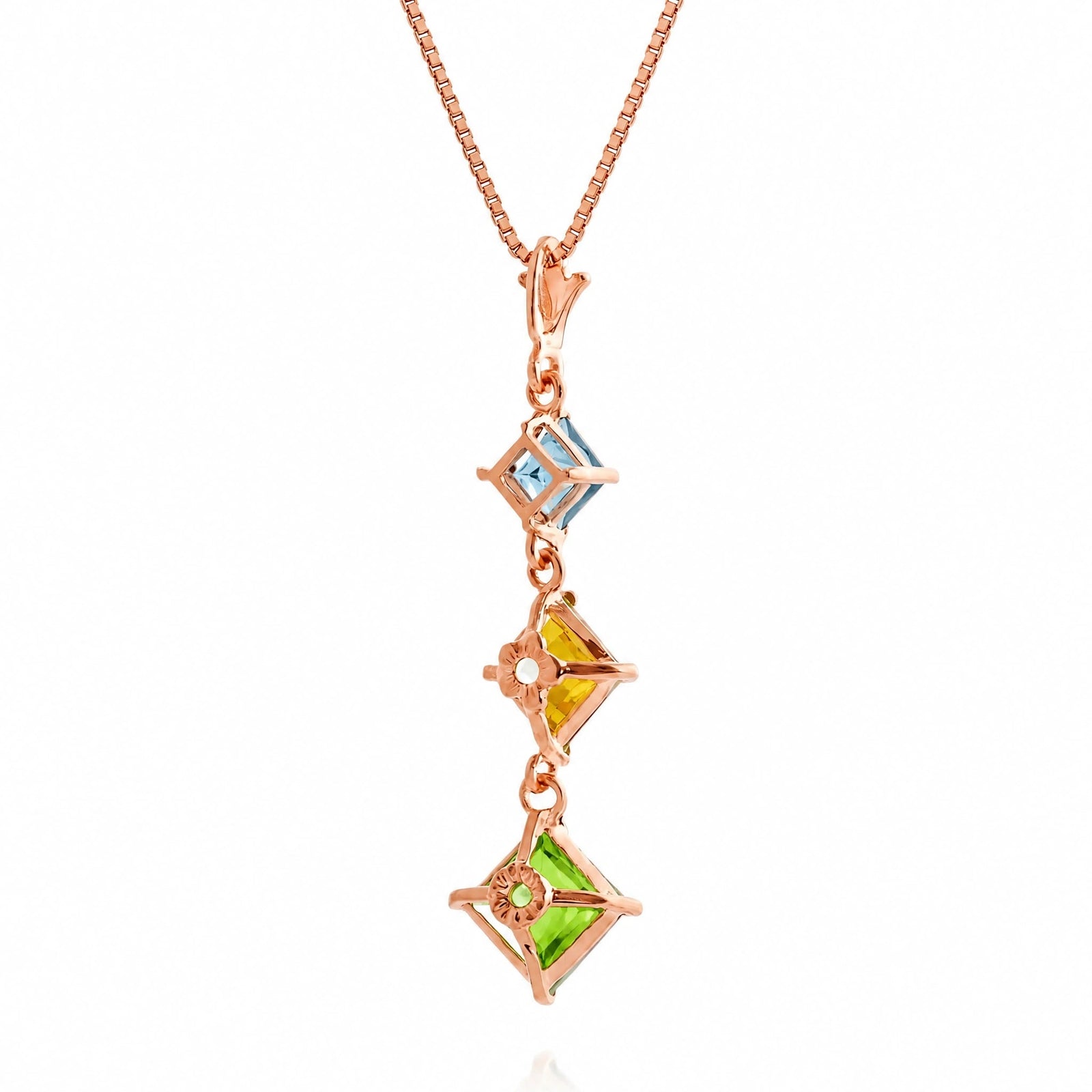 Rose Gold Peridot & Blue Topaz & Citrine — Riccarda