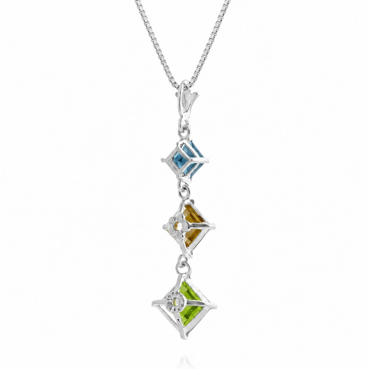 White Gold Peridot & Blue Topaz & Citrine — Riccarda