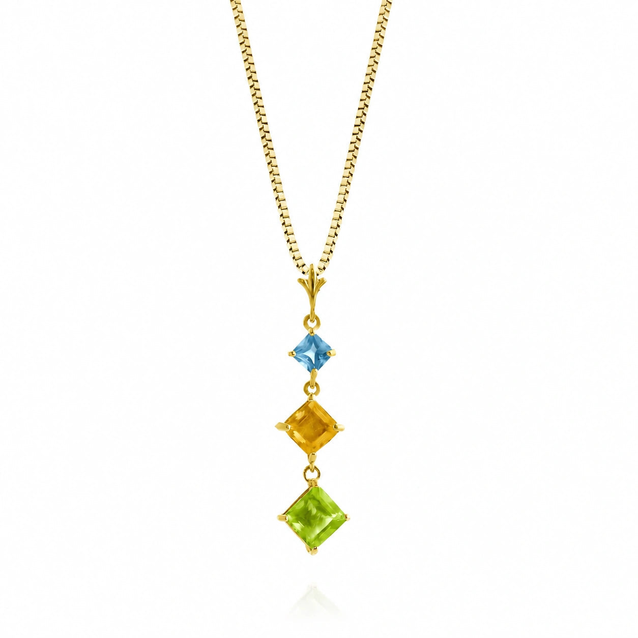 Yellow Gold Peridot & Blue Topaz & Citrine — Riccarda