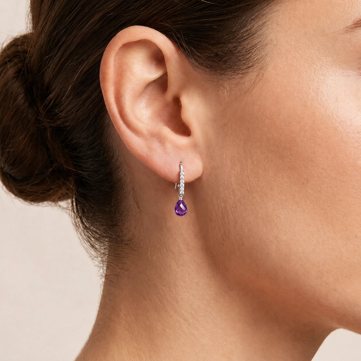 White Gold Diamond & Amethyst — Mariagiuliana
